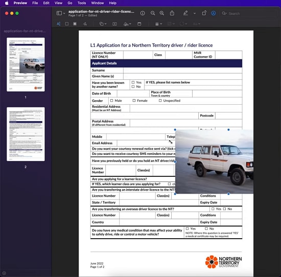 Macの「プレビュー」で画像をPDFに追加する